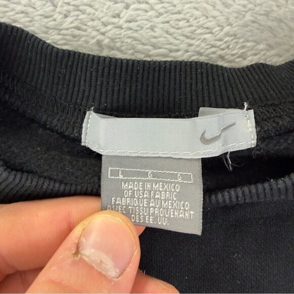 Nike Rework Men's Size Large Red/Black Fleece Lined Crewneck Long Sleeve Sweater - Picture 2 of 8